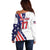 Custom United States Ice Hockey Go Champions Off Shoulder Sweater Team USA Eagle Mascot Style