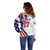 Custom United States Ice Hockey Go Champions Off Shoulder Sweater Team USA Eagle Mascot Style