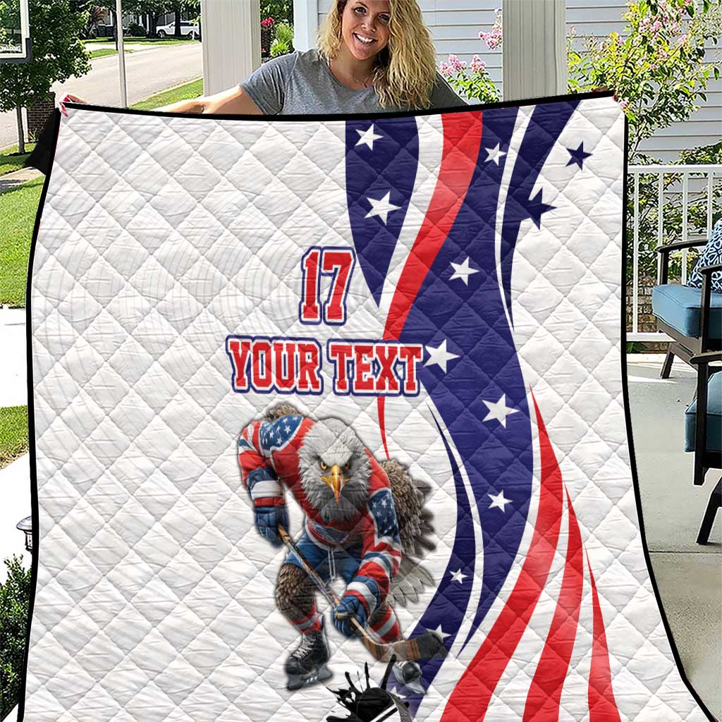 Custom United States Ice Hockey Go Champions Quilt Team USA Eagle Mascot Style