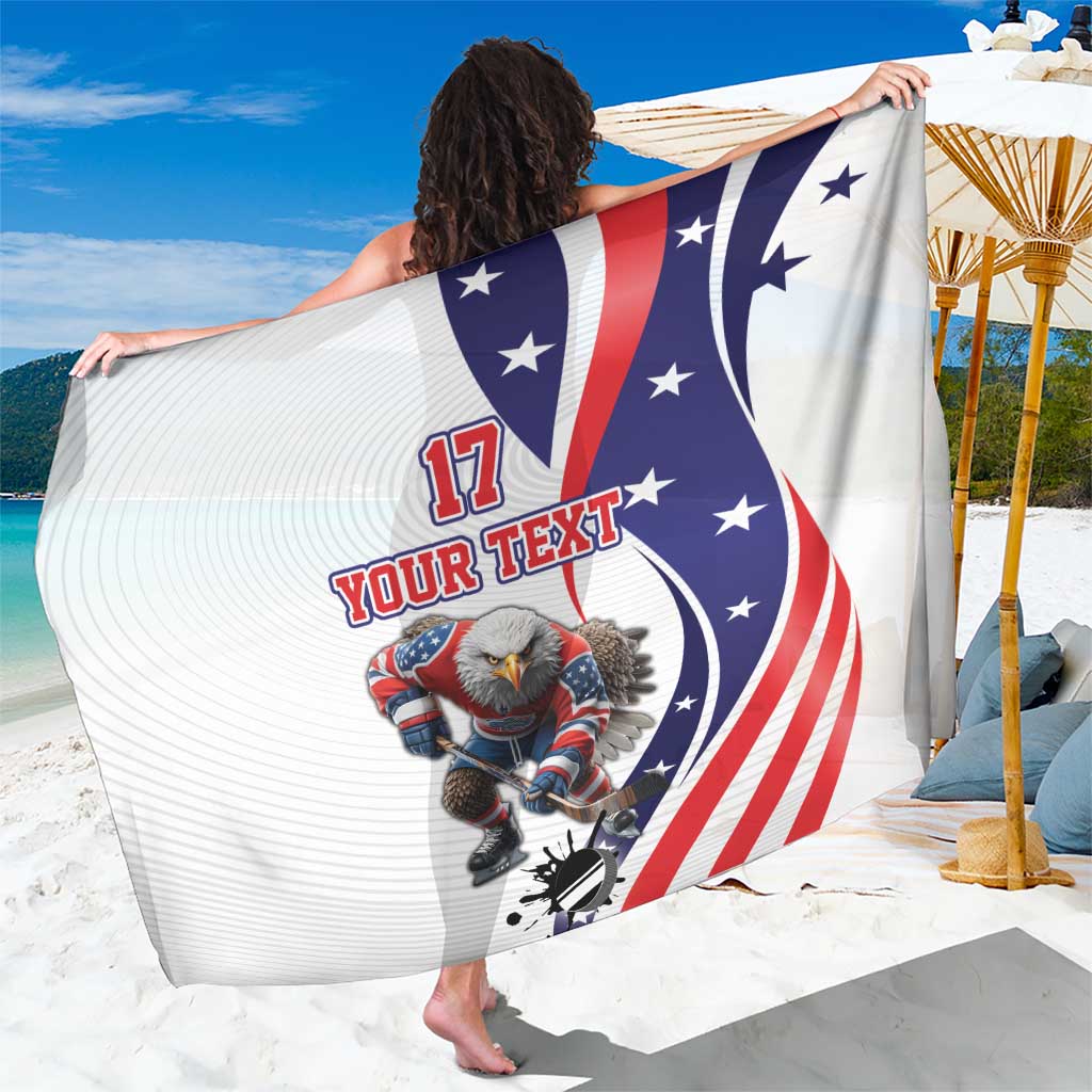 Custom United States Ice Hockey Go Champions Sarong Team USA Eagle Mascot Style