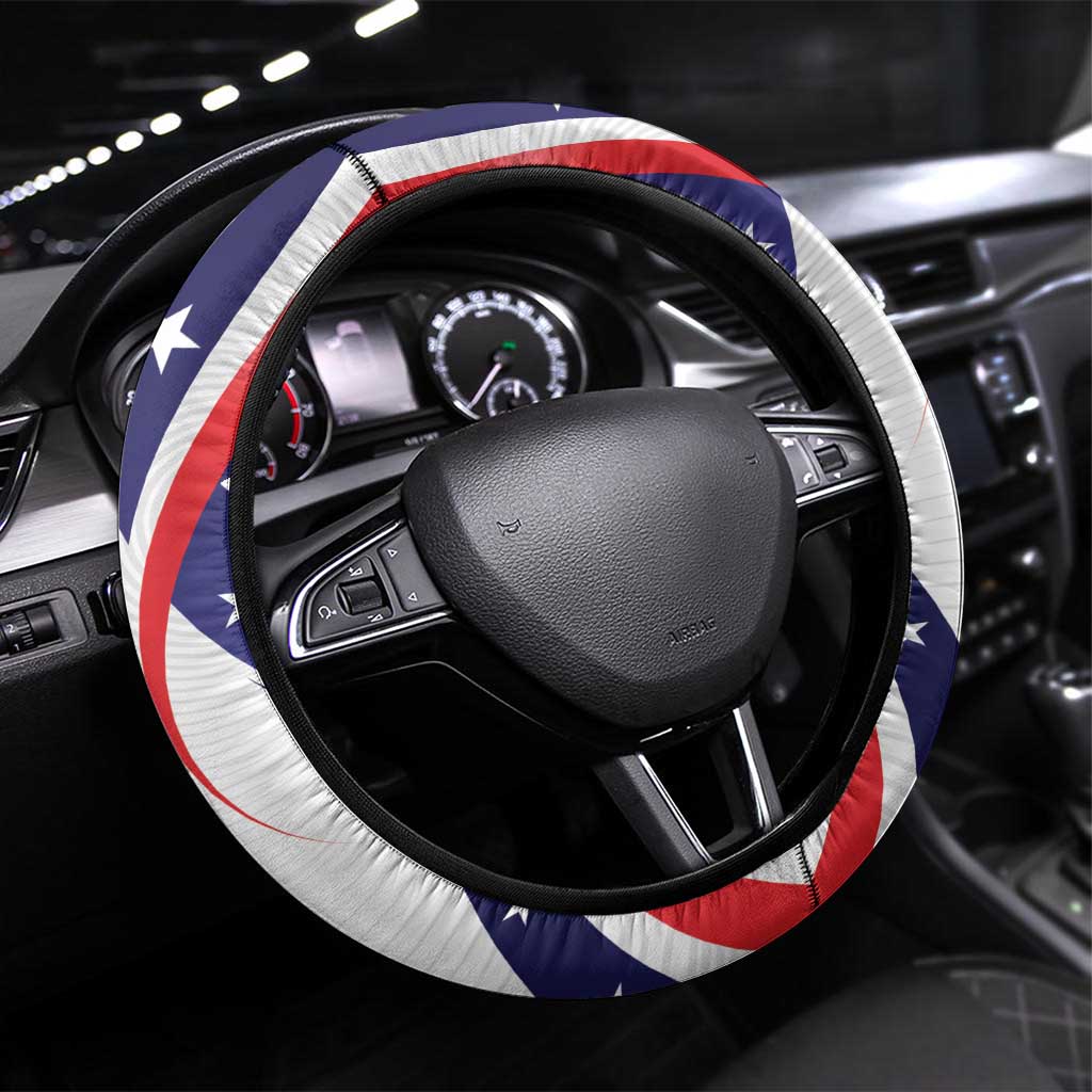 United States Ice Hockey Go Champions Steering Wheel Cover Team USA Eagle Mascot Style