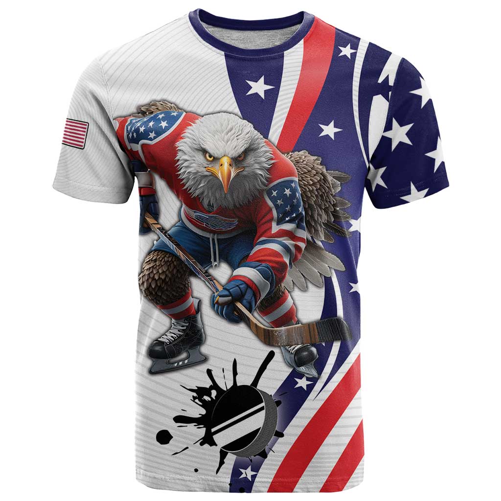 Custom United States Ice Hockey Go Champions T Shirt Team USA Eagle Mascot Style