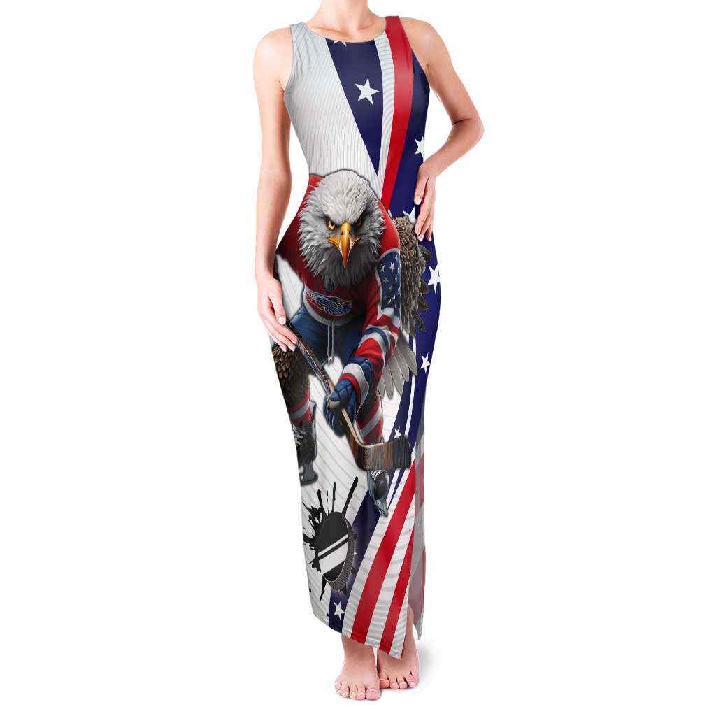 Custom United States Ice Hockey Go Champions Tank Maxi Dress Team USA Eagle Mascot Style