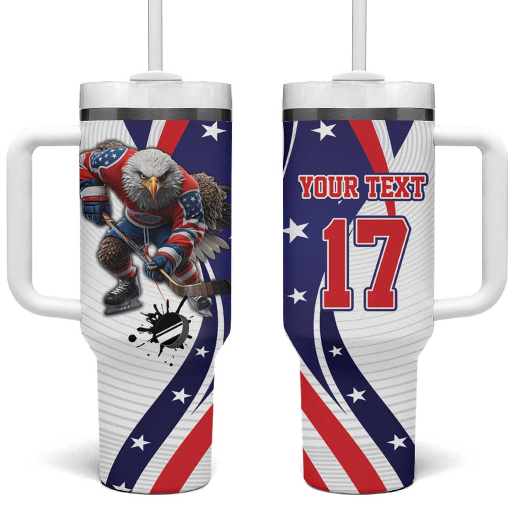 Custom United States Ice Hockey Go Champions Tumbler With Handle Team USA Eagle Mascot Style