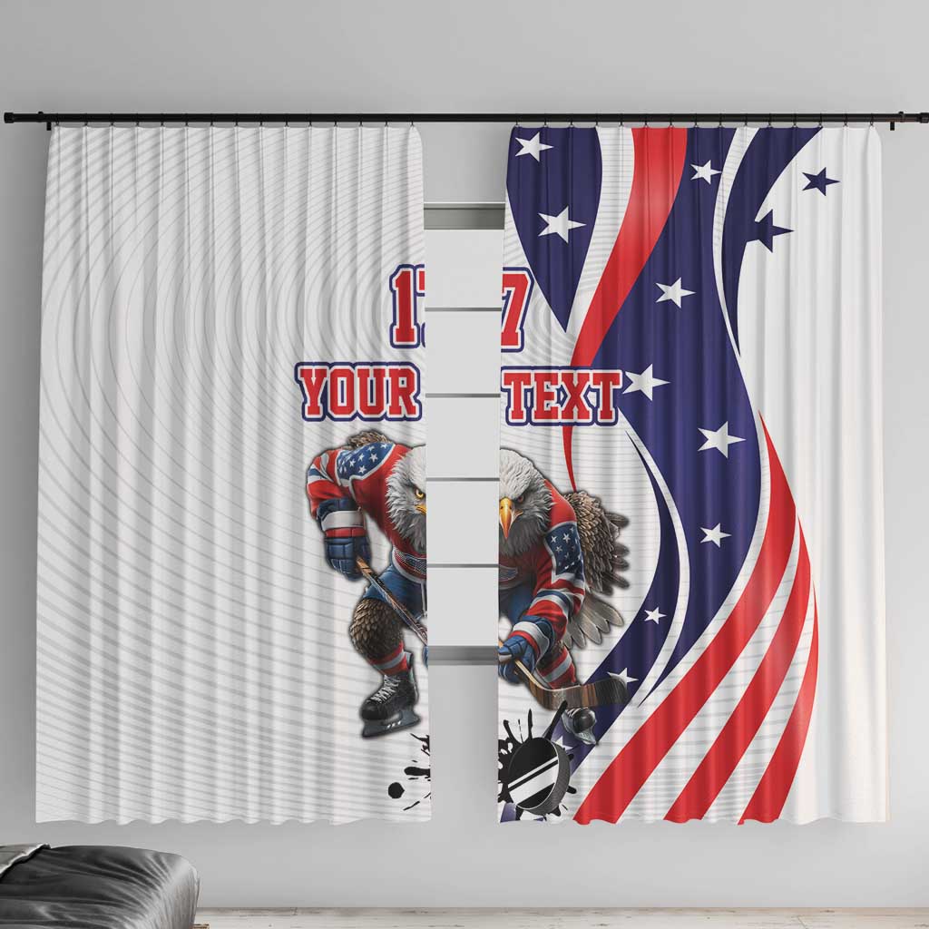 Custom United States Ice Hockey Go Champions Window Curtain Team USA Eagle Mascot Style