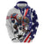 Custom United States Ice Hockey Go Champions Zip Hoodie Team USA Eagle Mascot Style