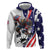 Custom United States Ice Hockey Go Champions Zip Hoodie Team USA Eagle Mascot Style