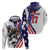 Custom United States Ice Hockey Go Champions Zip Hoodie Team USA Eagle Mascot Style