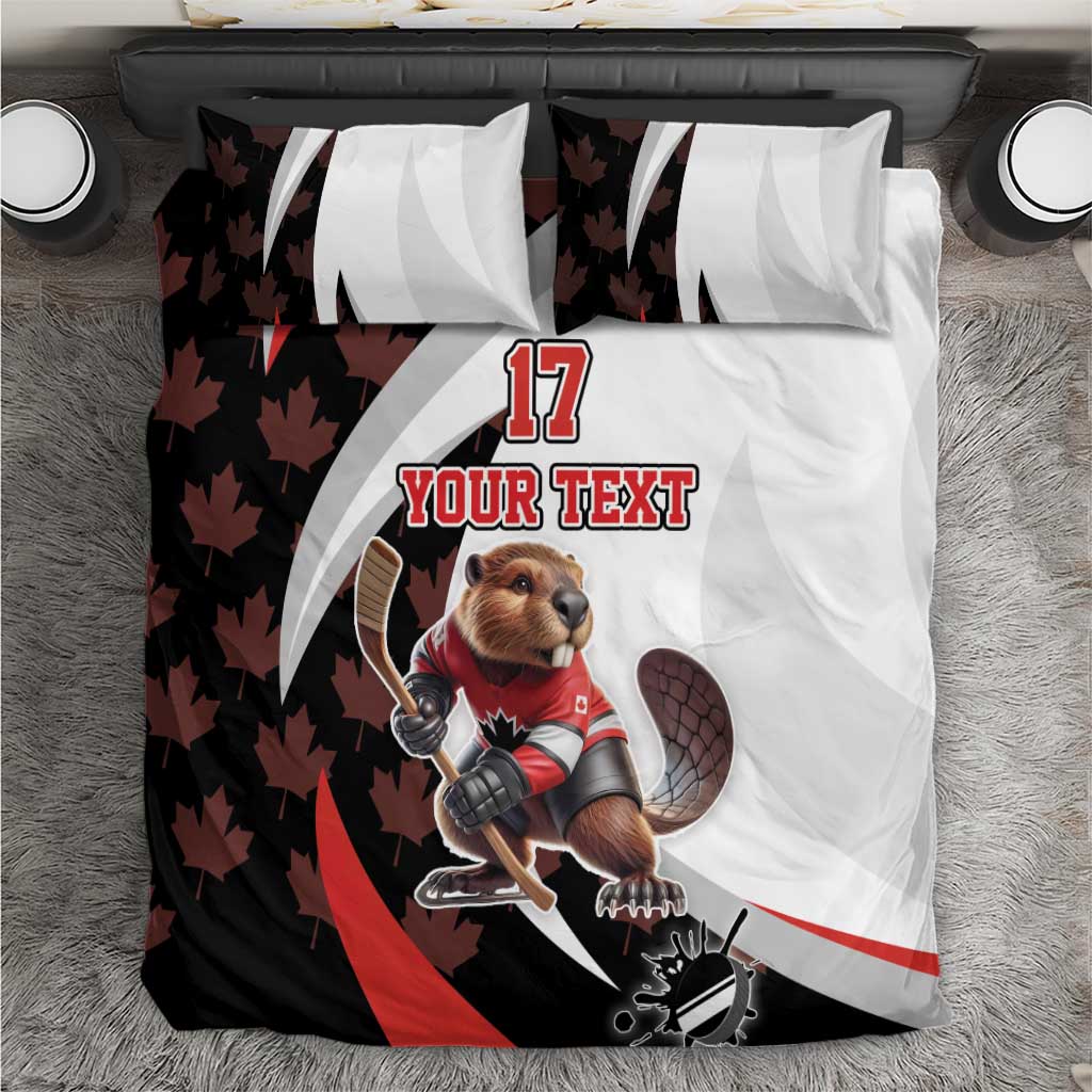 Custom Canada Ice Hockey Go Champions Bedding Set Team Canada Beaver Mascot Style