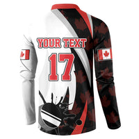 Back of hockey button sweatshirt with 'YOUR TEXT' and large '17' graphic