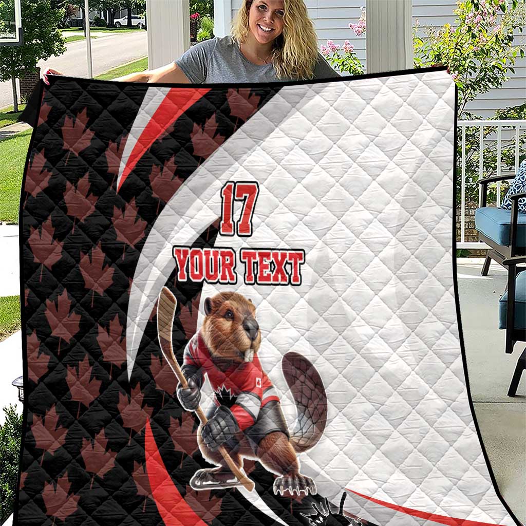 Custom Canada Ice Hockey Go Champions Quilt Team Canada Beaver Mascot Style