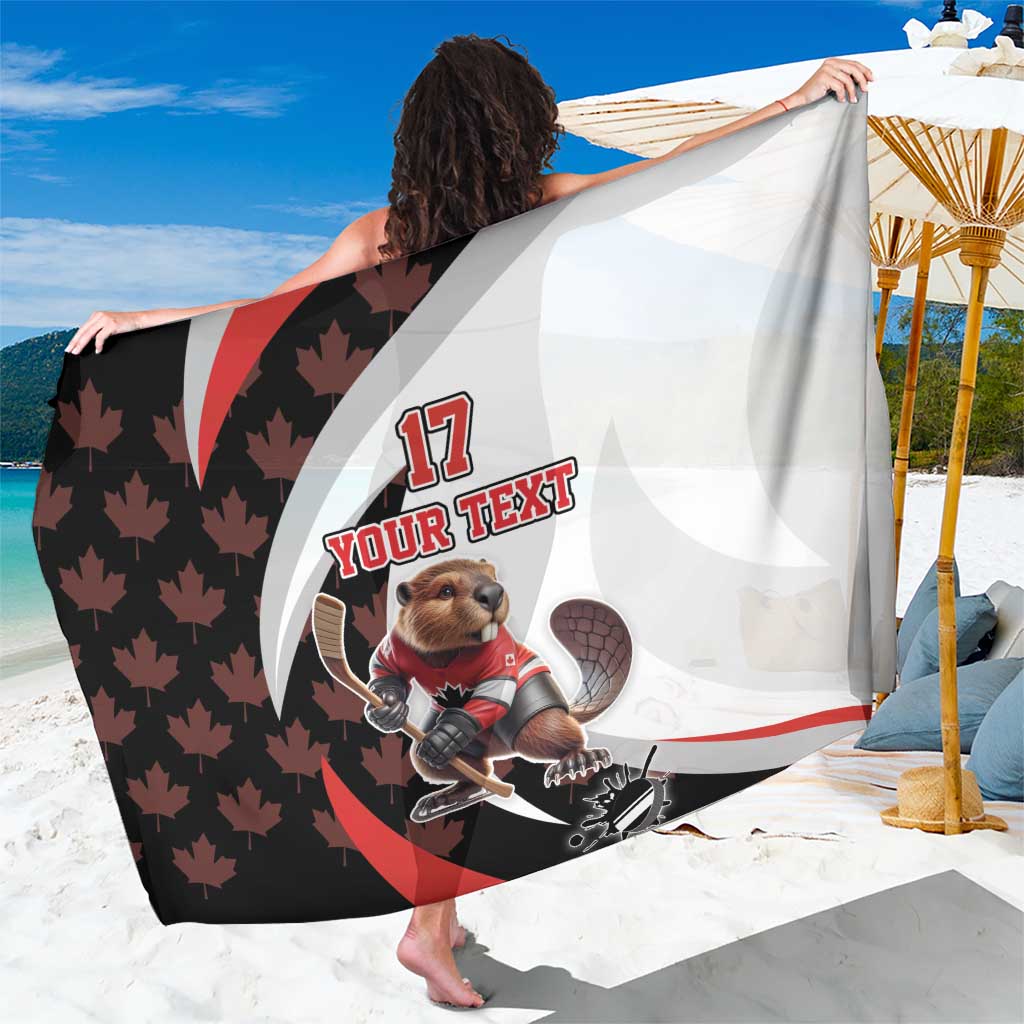 Custom Canada Ice Hockey Go Champions Sarong Team Canada Beaver Mascot Style