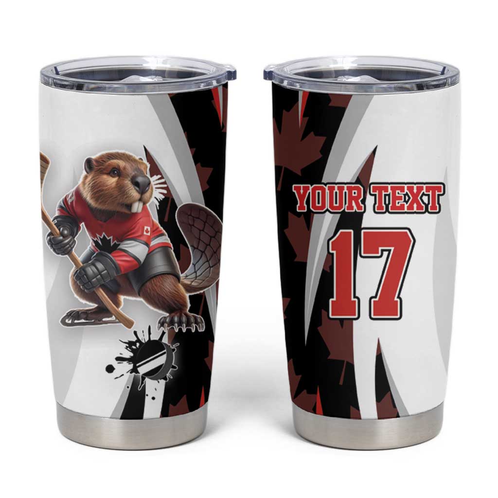 Custom Canada Ice Hockey Go Champions Tumbler Cup Team Canada Beaver Mascot Style