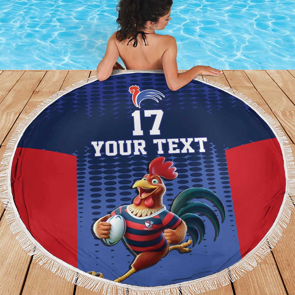 France Rugby Custom Beach Blanket Come on Les Bleus Blue Style