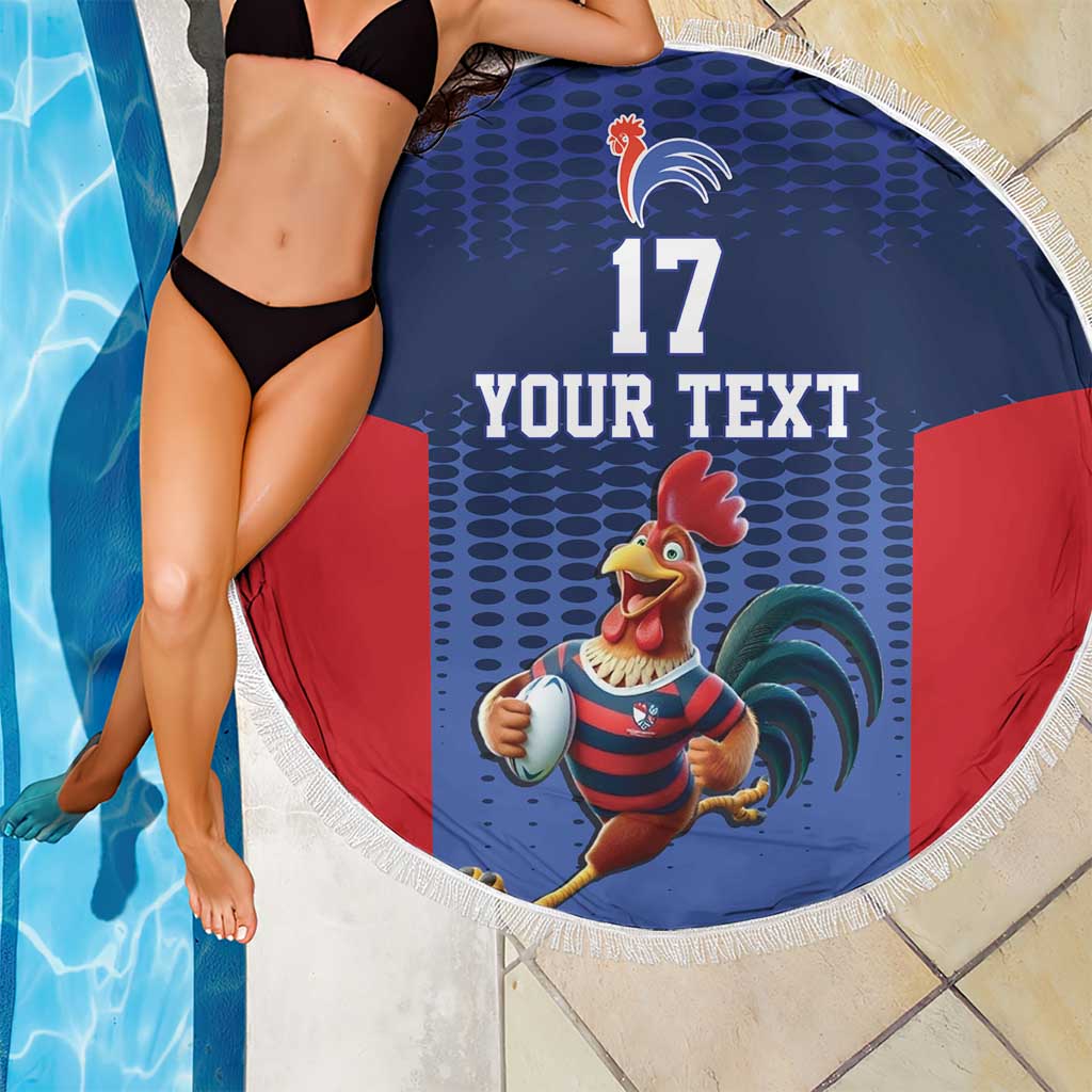 France Rugby Custom Beach Blanket Come on Les Bleus Blue Style