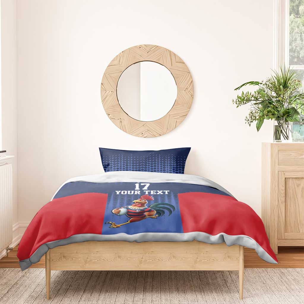France Rugby Custom Bedding Set Come on Les Bleus Blue Style