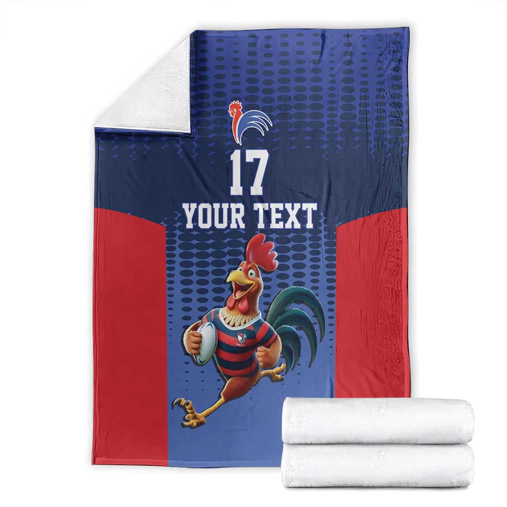 France Rugby Custom Blanket Come on Les Bleus Blue Style