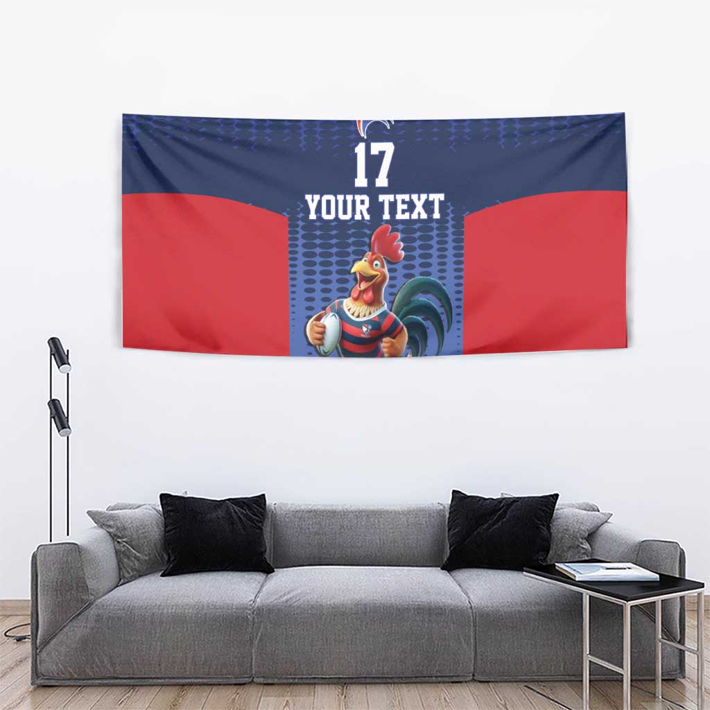 France Rugby Custom Tapestry Come on Les Bleus Blue Style