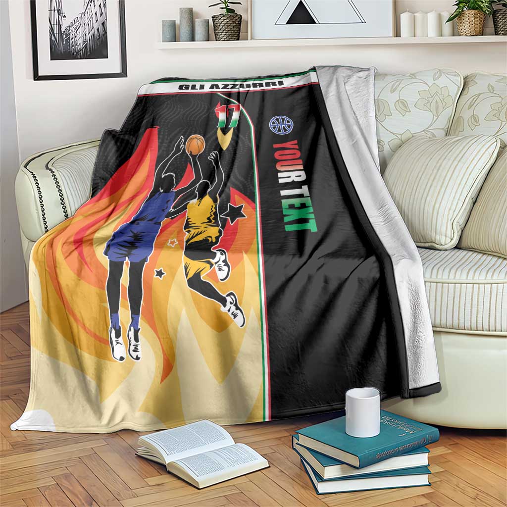 Custom Italian Republic Baketball Blanket Sporty Style