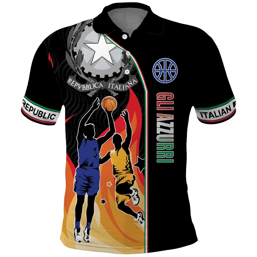 Custom Italian Republic Baketball Polo Shirt Sporty Style