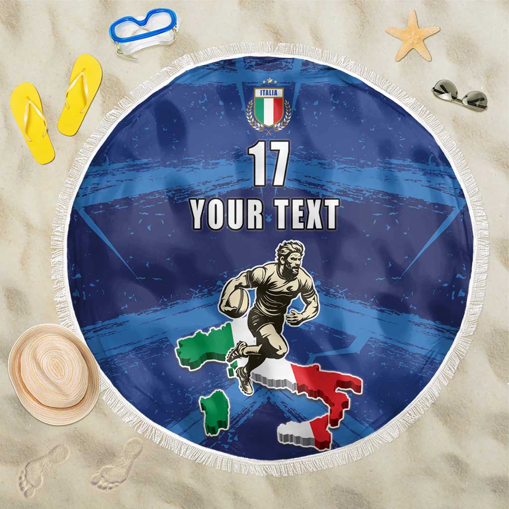 Italian Republic Rugby Custom Beach Blanket Sporty Style