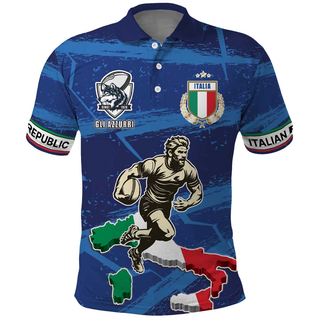 Italian Republic Rugby Custom Polo Shirt Sporty Style