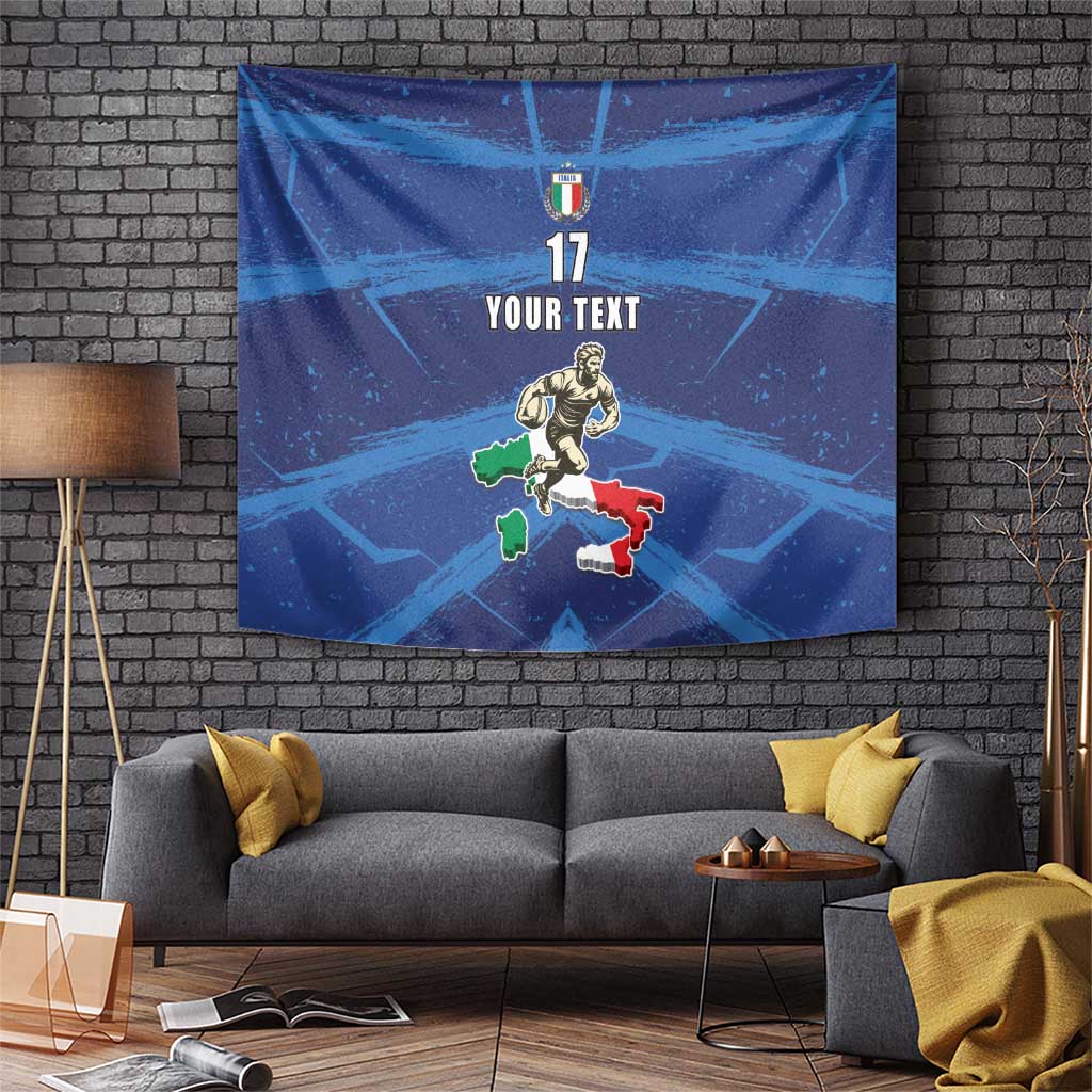 Italian Republic Rugby Custom Tapestry Sporty Style