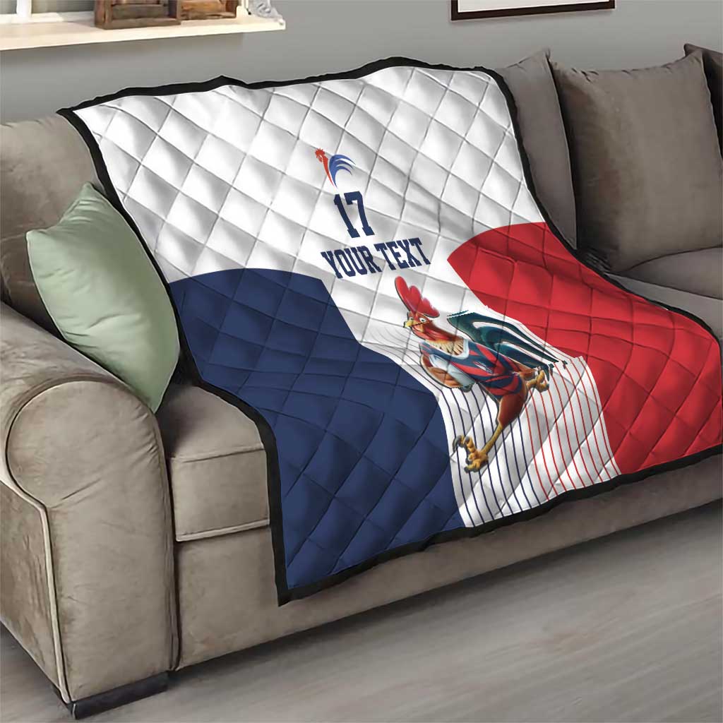 France Rugby Custom Quilt Come on Les Bleus White Style