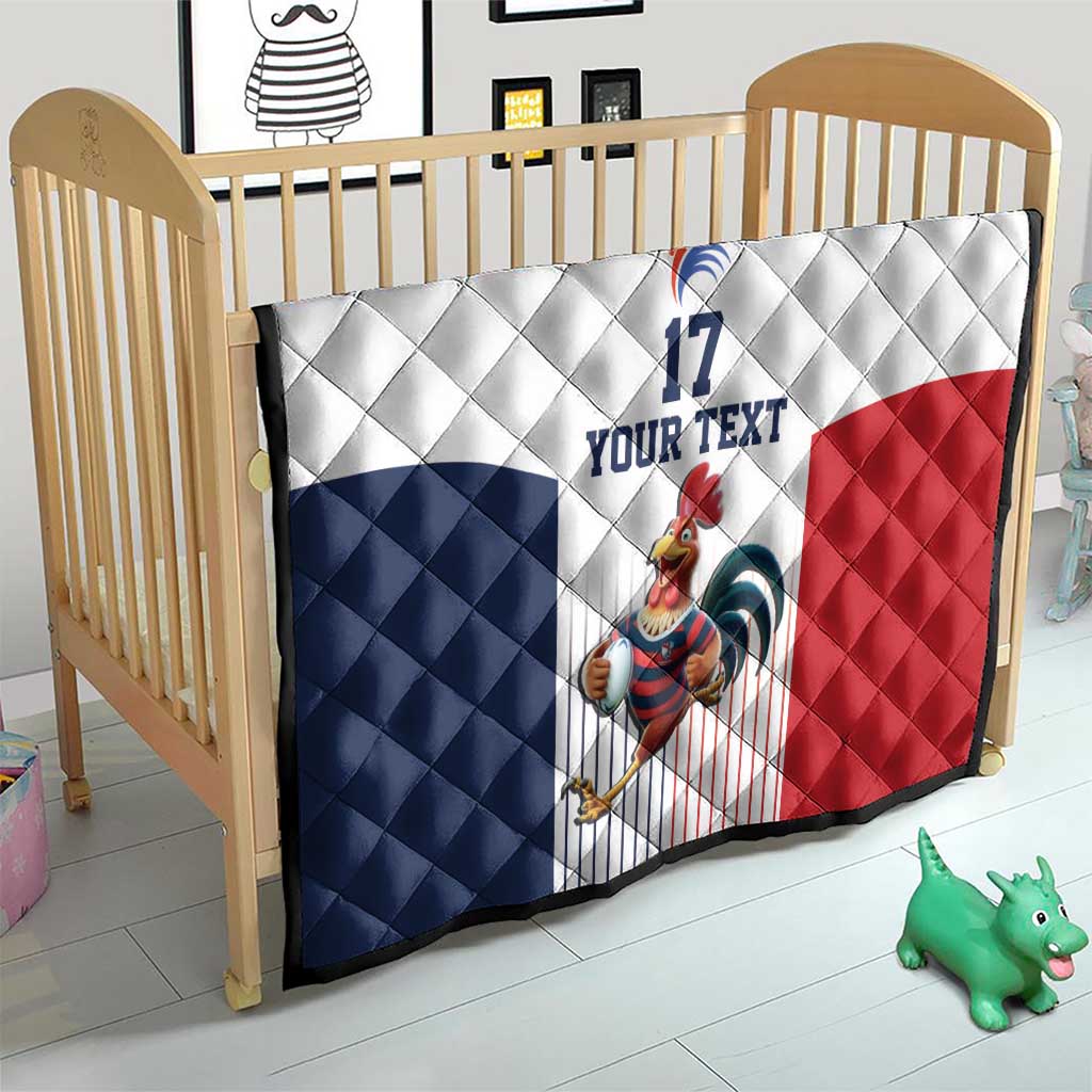 France Rugby Custom Quilt Come on Les Bleus White Style