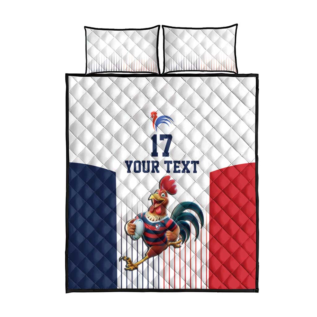 France Rugby Custom Quilt Bed Set Come on Les Bleus White Style