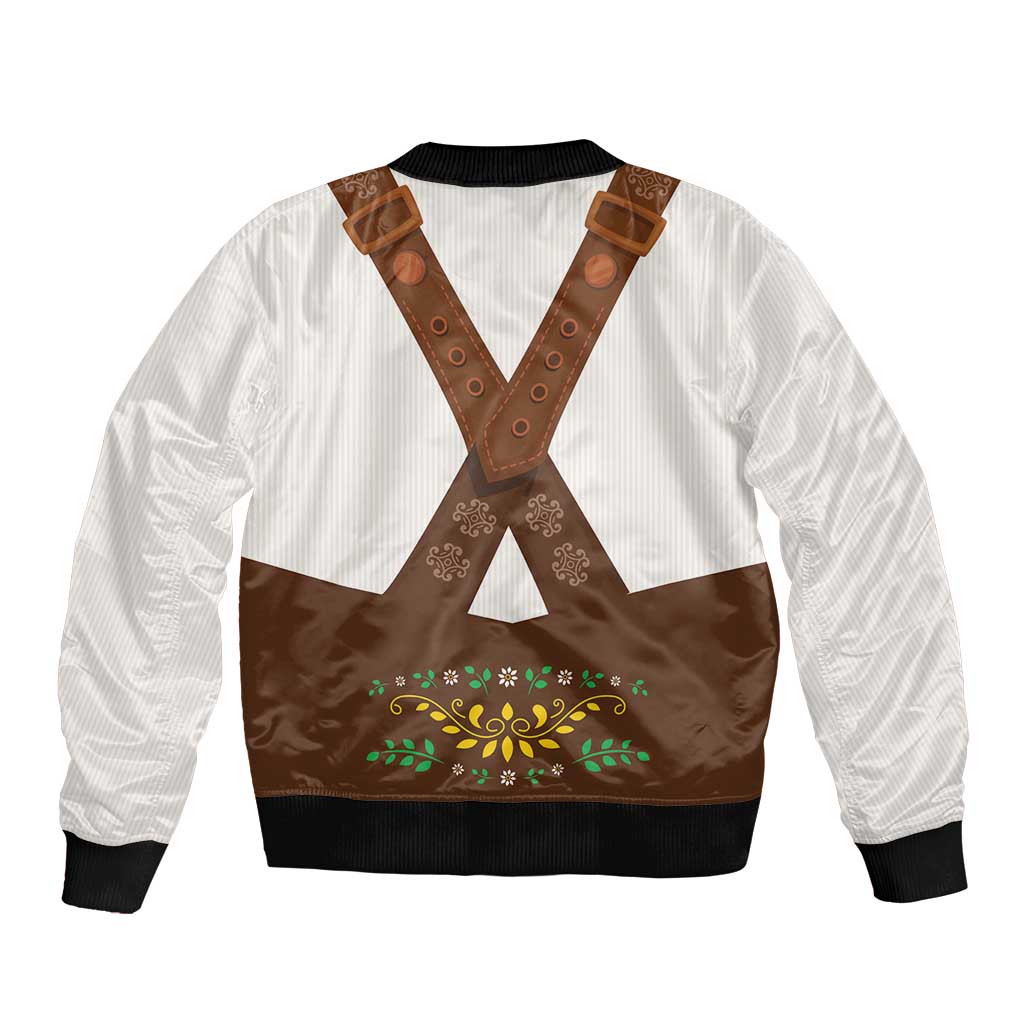 Lederhosen Costume Germany Bomber Jacket Bald Eagles With Traditional German Pattern