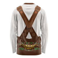 Lederhosen Costume Germany Long Sleeve Shirt Bald Eagles With Traditional German Pattern