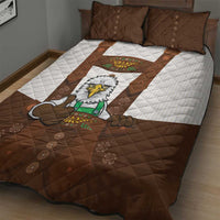 Lederhosen Costume Germany Quilt Bed Set Bald Eagles With Traditional German Pattern