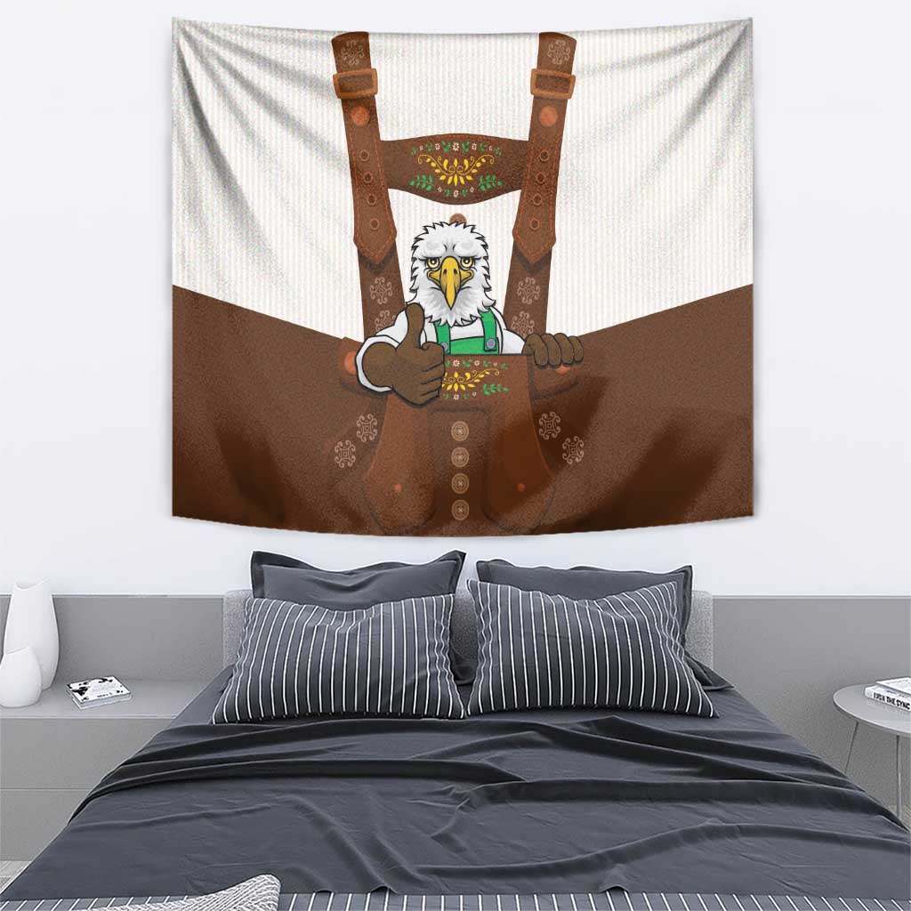 Lederhosen Costume Germany Tapestry Bald Eagles With Traditional German Pattern