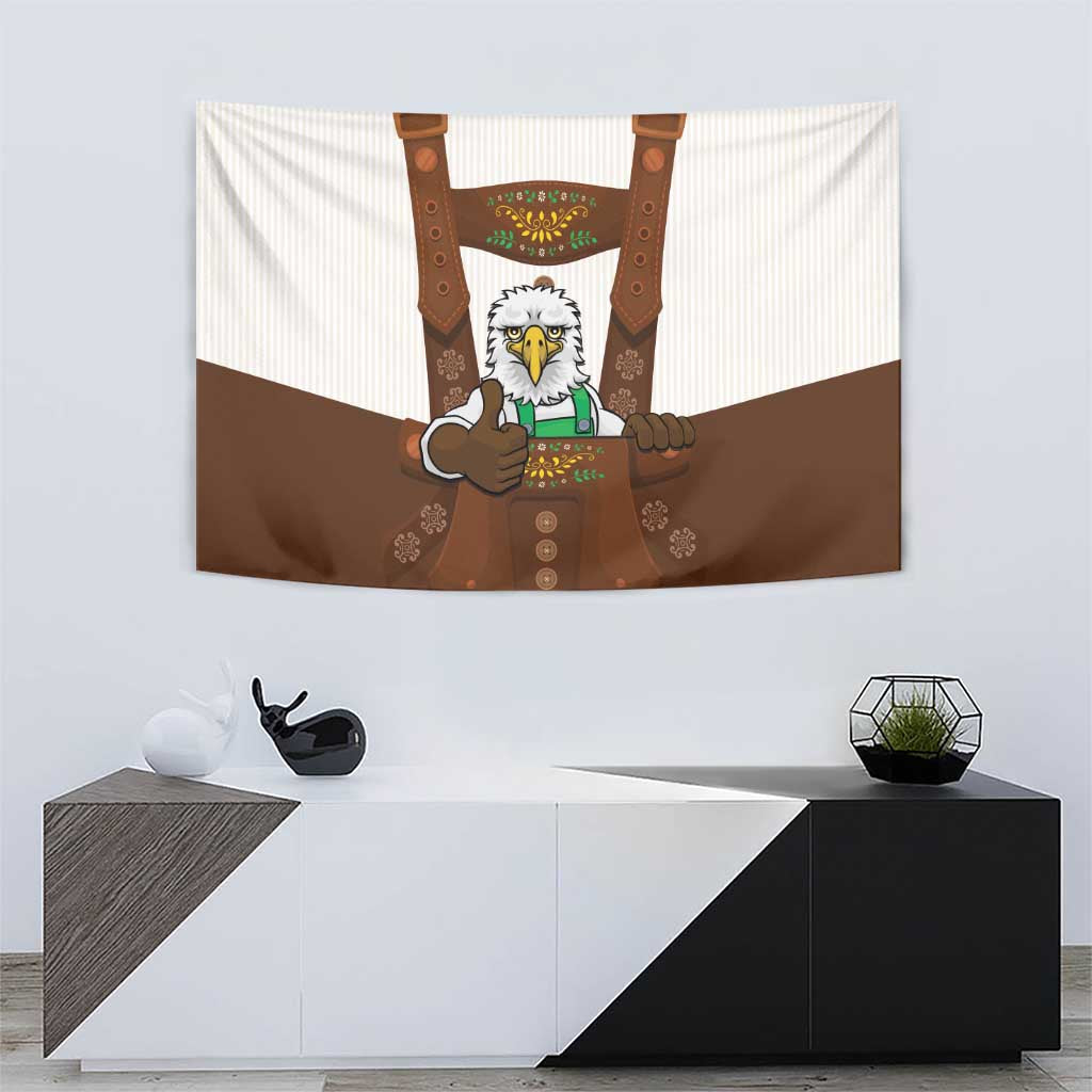 Lederhosen Costume Germany Tapestry Bald Eagles With Traditional German Pattern