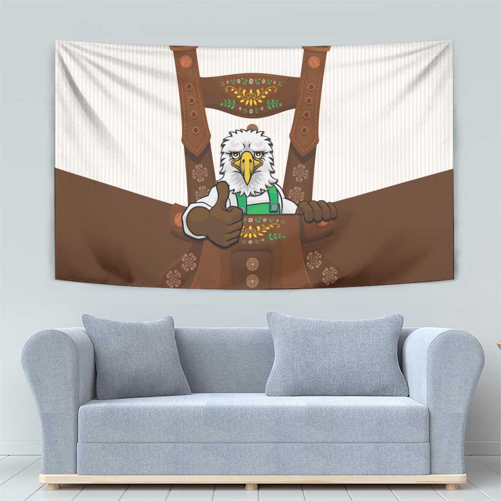 Lederhosen Costume Germany Tapestry Bald Eagles With Traditional German Pattern