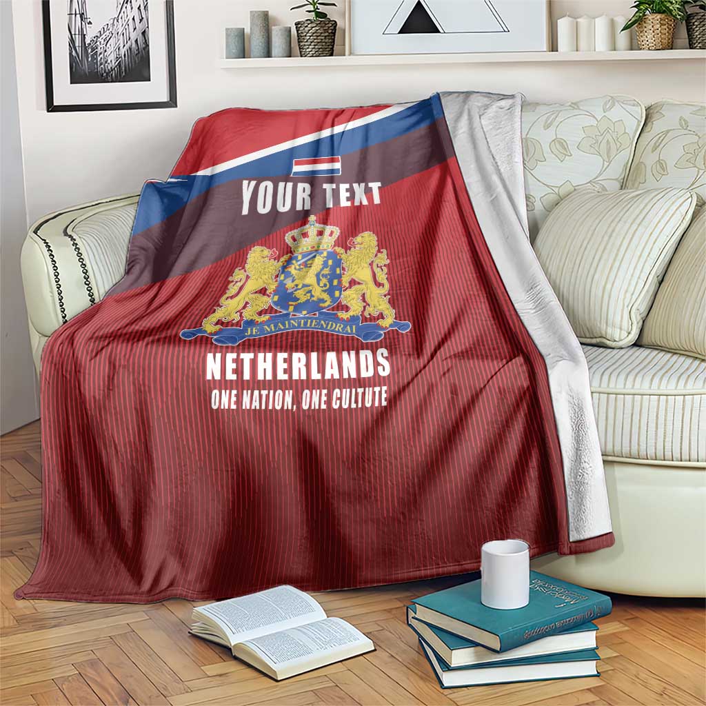 Personalized Netherlands Lion Blanket Nederland Flag and Coat of Arms