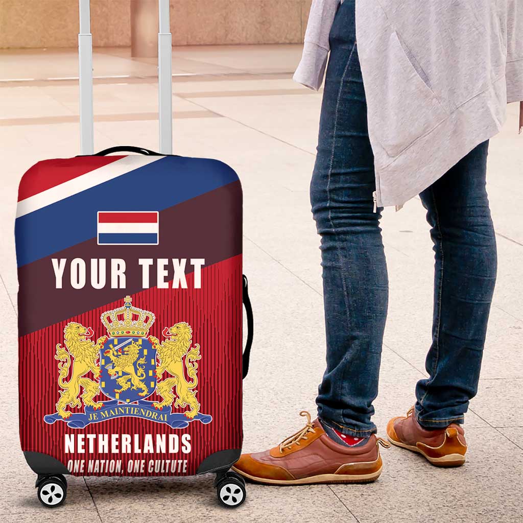 Personalized Netherlands Lion Luggage Cover Nederland Flag and Coat of Arms