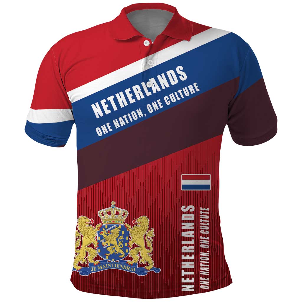 Personalized Netherlands Lion Polo Shirt Nederland Flag and Coat of Arms