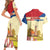 Netherlands Lion and Knight Couples Matching Short Sleeve Bodycon Dress and Hawaiian Shirt Tulips and Windmills