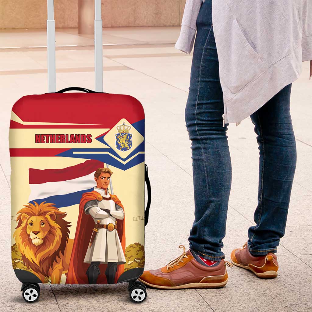 Netherlands Lion and Knight Luggage Cover Tulips and Windmills