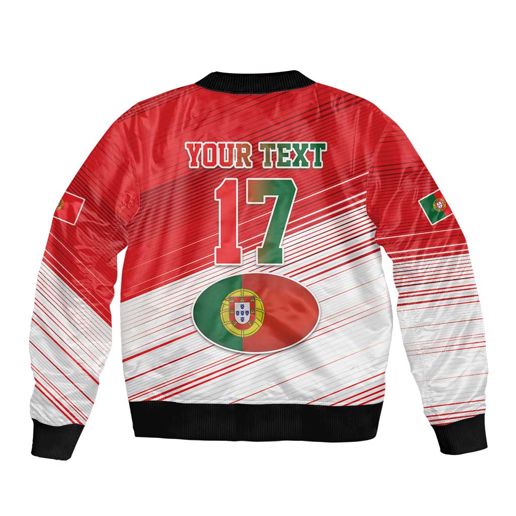Custom Portugal Rugby Go Champions Bomber Jacket Wolf Mascot Style