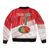 Custom Portugal Rugby Go Champions Bomber Jacket Wolf Mascot Style