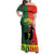 Personalized Portugal 7 Goat Family Matching Off Shoulder Maxi Dress and Hawaiian Shirt Greatest Of All Time Sporty Style