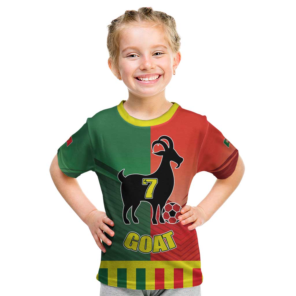 Personalized Portugal 7 Goat Kid T Shirt Greatest Of All Time Sporty Style