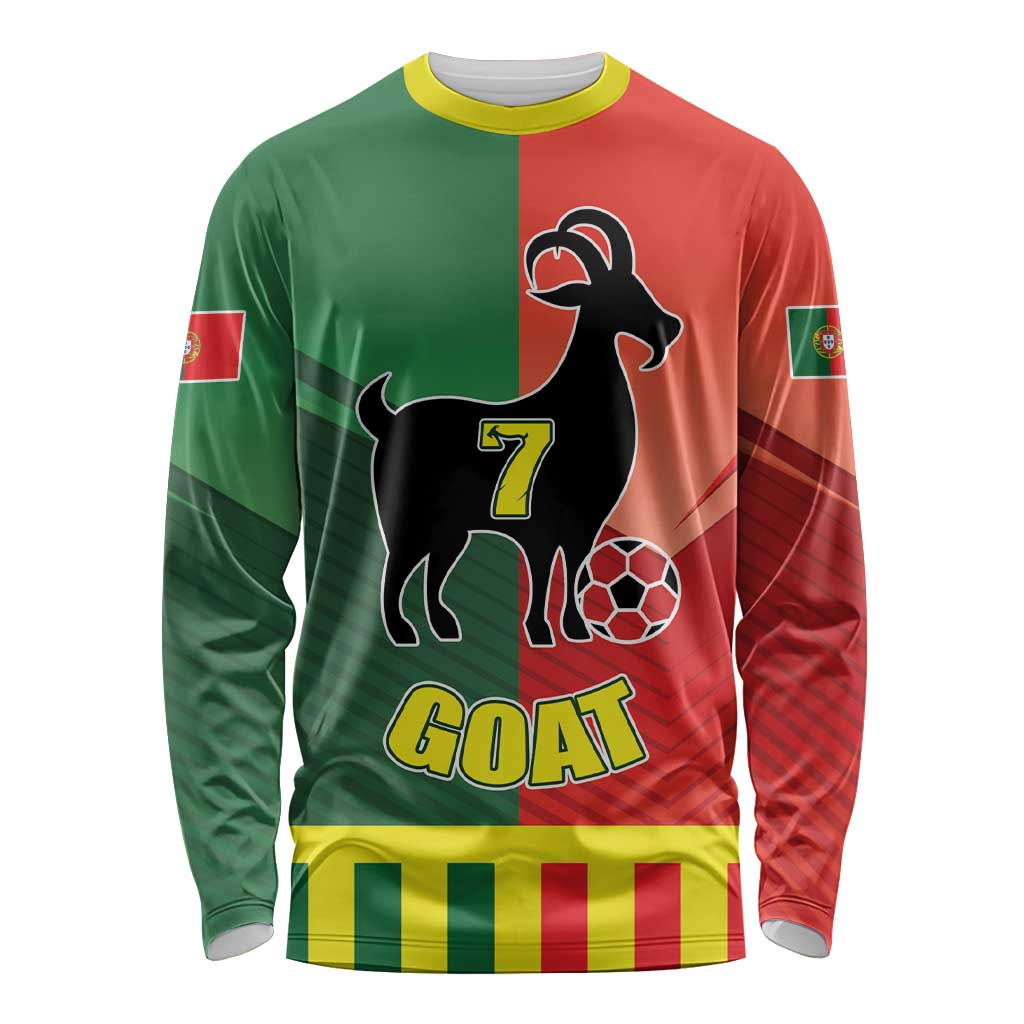 Personalized Portugal 7 Goat Long Sleeve Shirt Greatest Of All Time Sporty Style