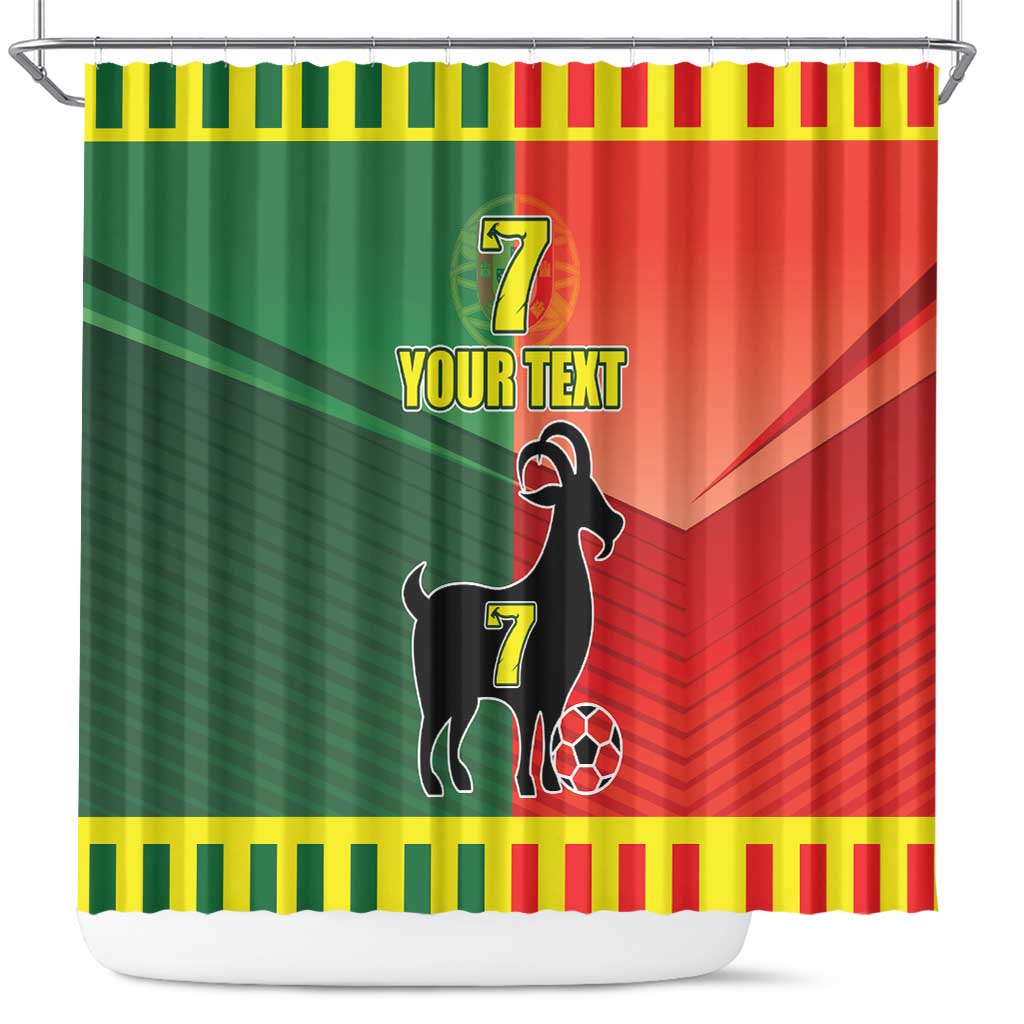 Personalized Portugal 7 Goat Shower Curtain Greatest Of All Time Sporty Style