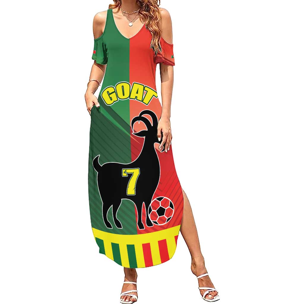 Personalized Portugal 7 Goat Summer Maxi Dress Greatest Of All Time Sporty Style