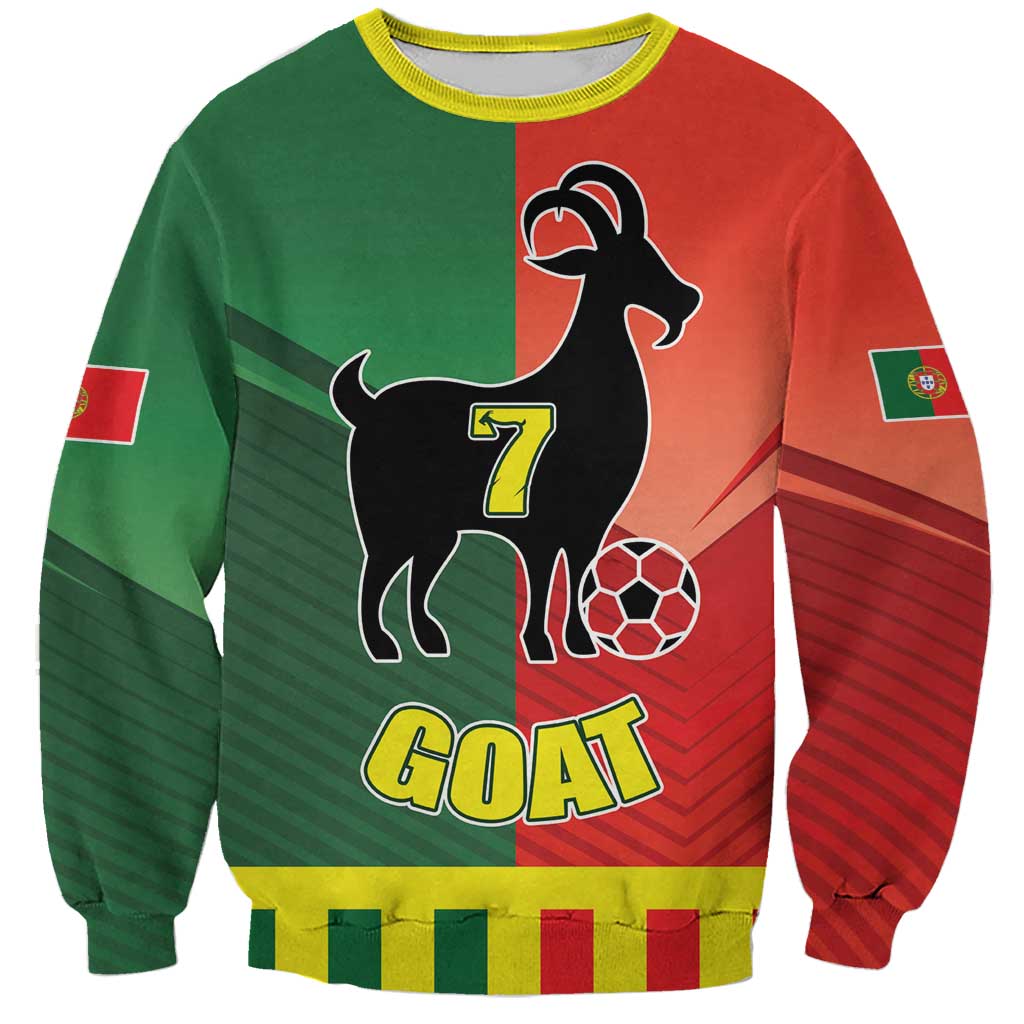 Personalized Portugal 7 Goat Sweatshirt Greatest Of All Time Sporty Style