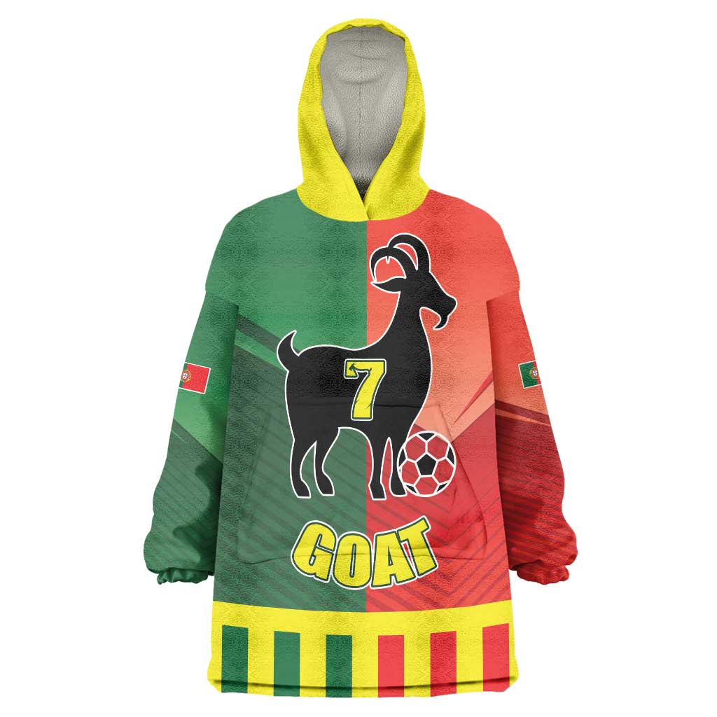 Personalized Portugal 7 Goat Wearable Blanket Hoodie Greatest Of All Time Sporty Style